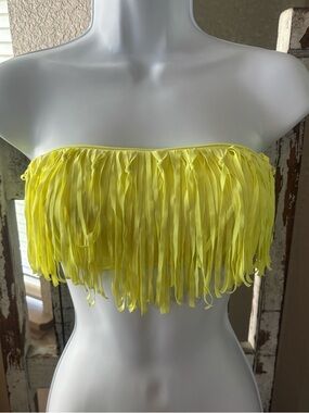 Victoria's Secret Neon Yellow Strapless Bandeau Bikini Top